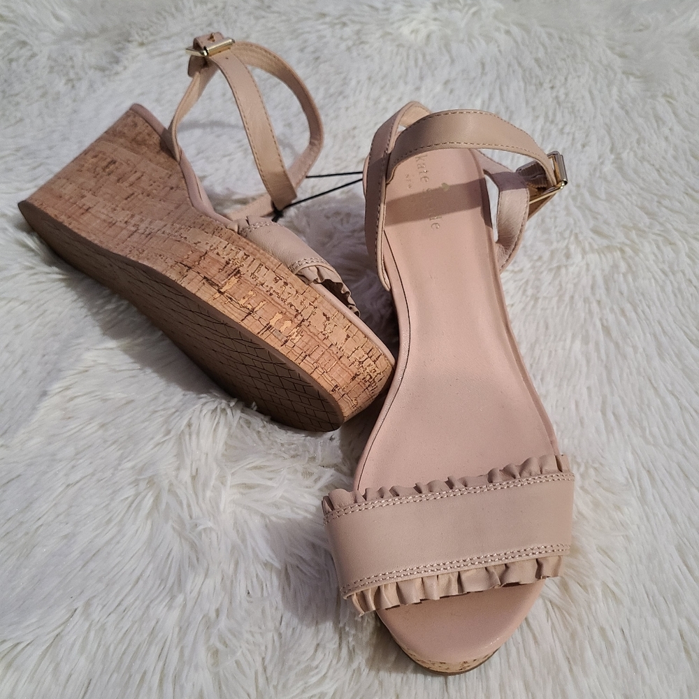 NEW Kate Spade Nude Wedges Size 10